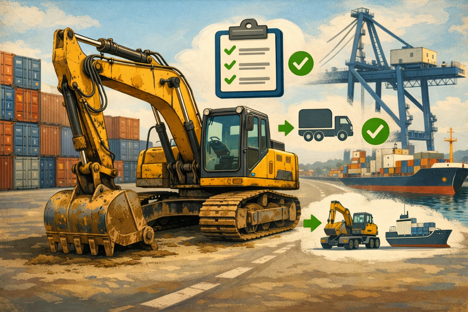 Buying a used excavator for export